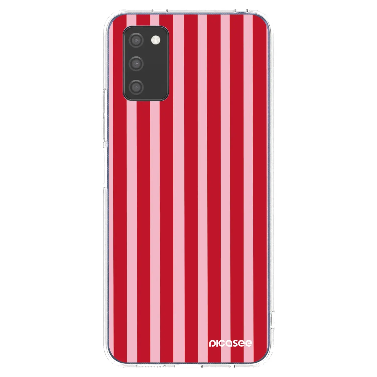 Silikonový průhledný obal pro Samsung Galaxy A03s A037G - Lines red