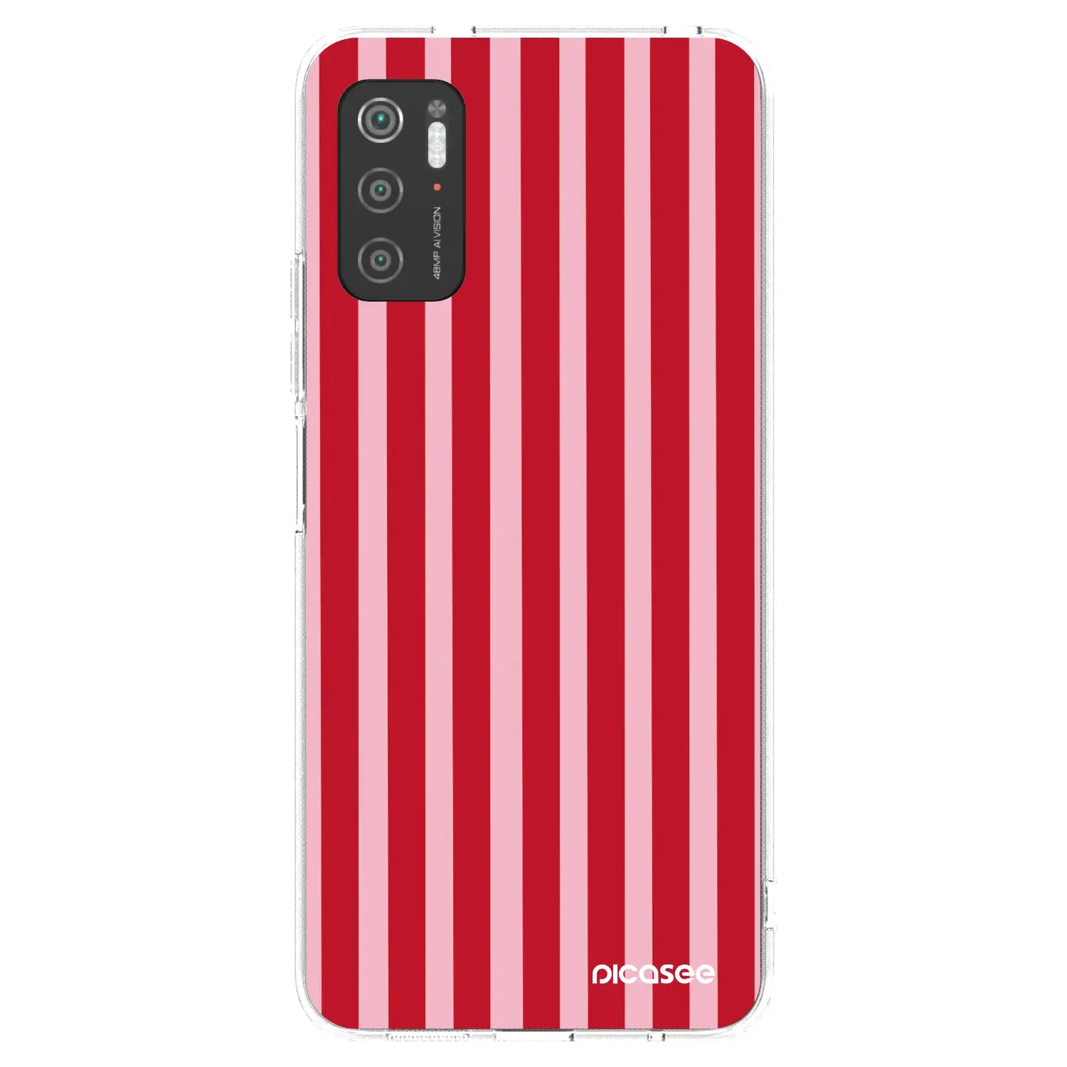 Silikonový průhledný obal pro Xiaomi Poco M3 Pro 5G - Lines red
