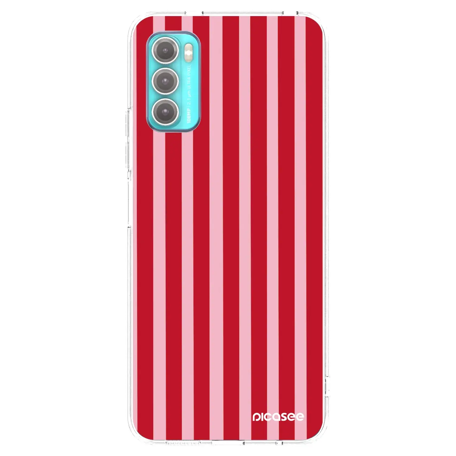 Silikonový průhledný obal pro Motorola Moto G60 - Lines red