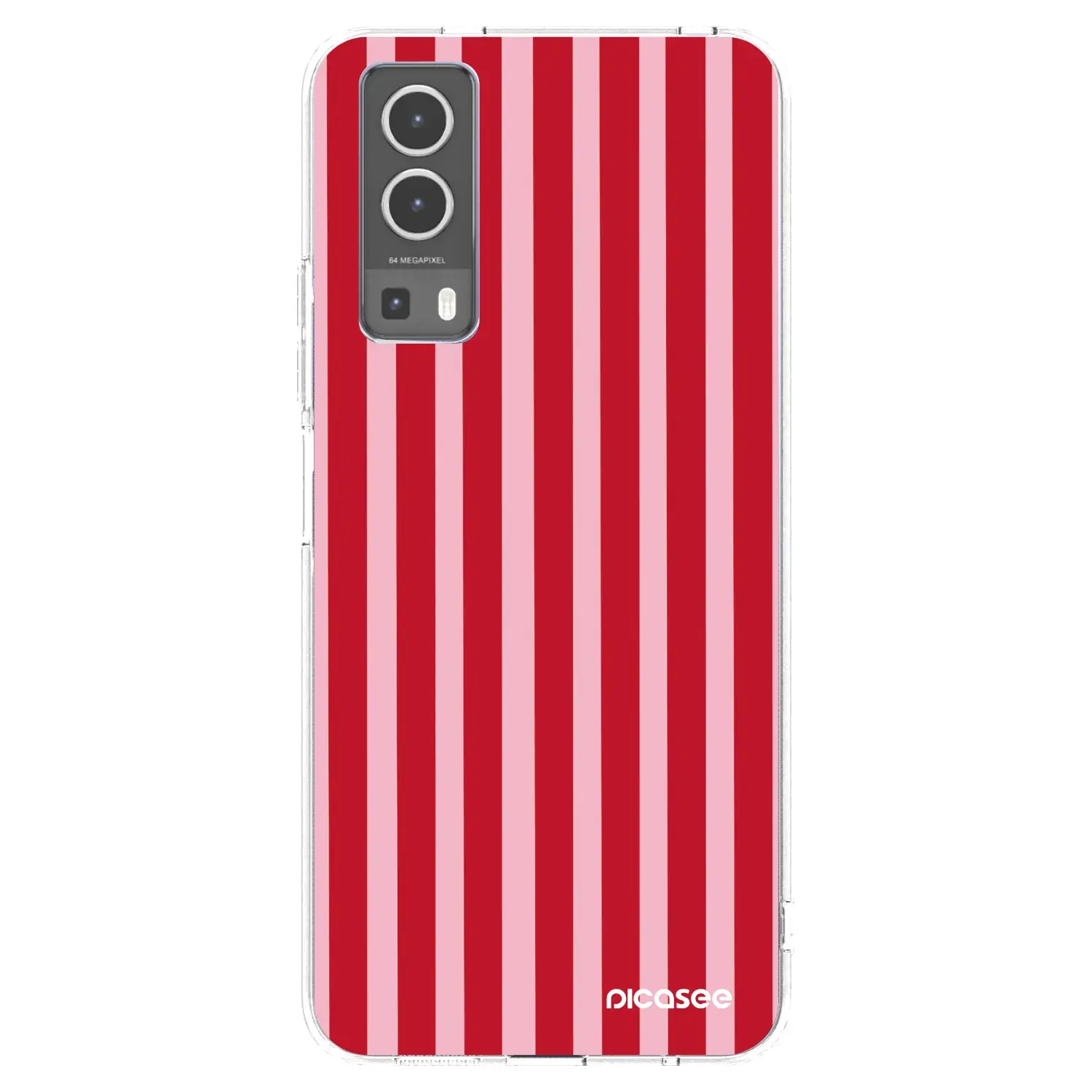 Silikonový průhledný obal pro Vivo Y72 5G - Lines red