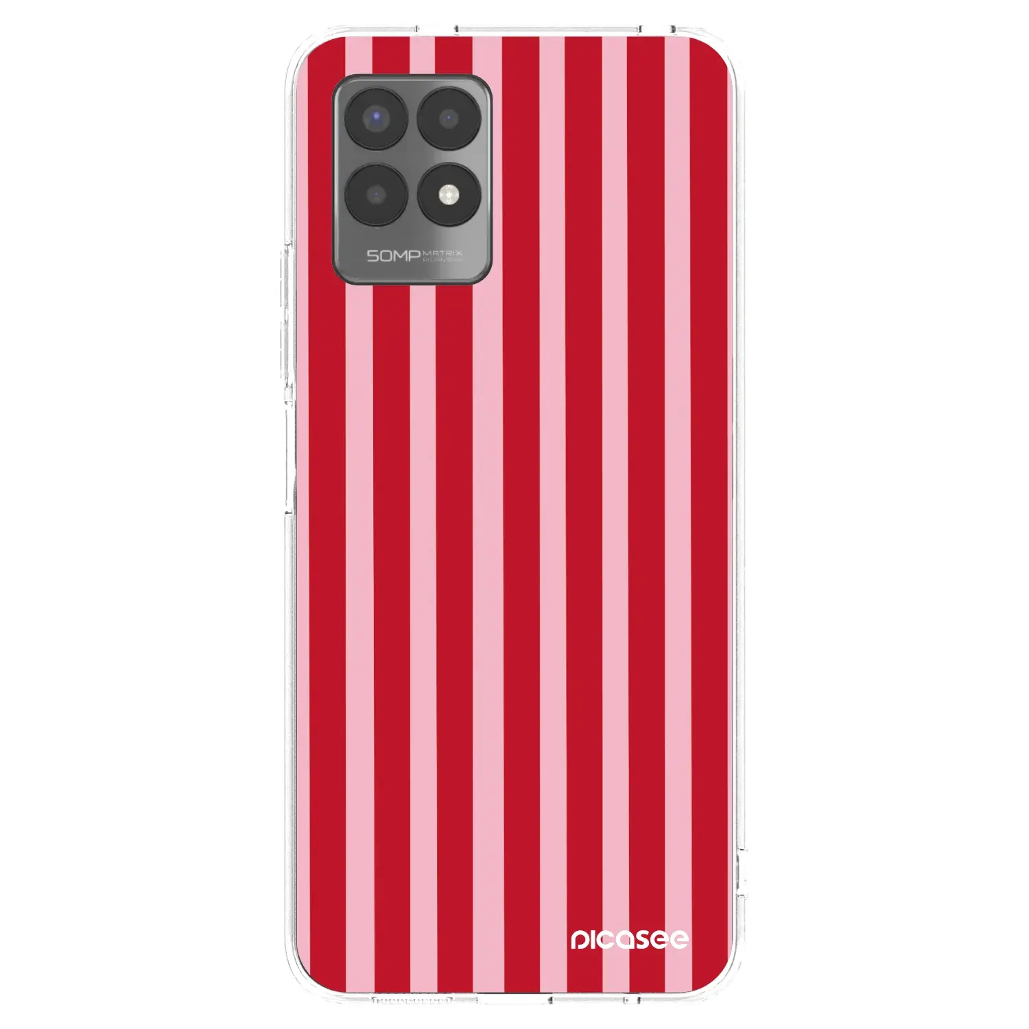 Silikonový průhledný obal pro Realme 8i - Lines red