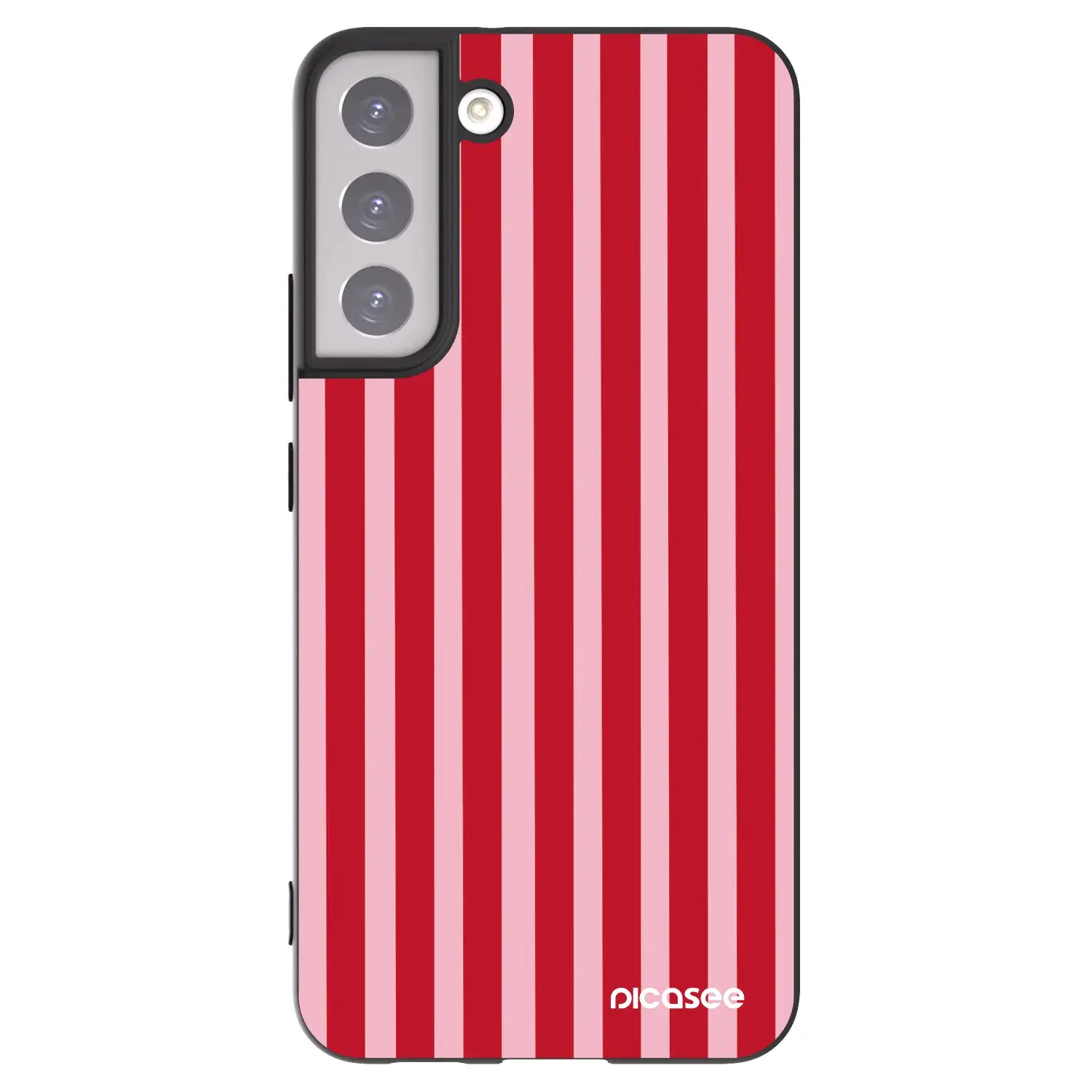 Silikonový černý obal pro Samsung Galaxy S22+ 5G - Lines red