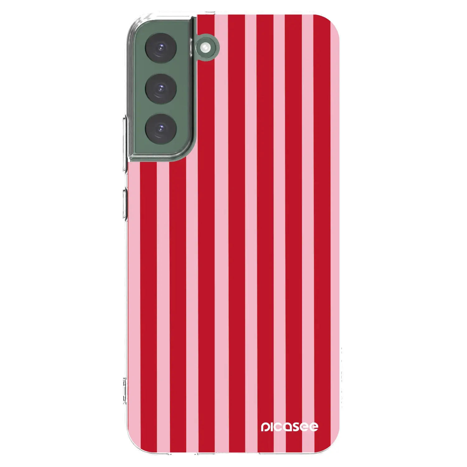 Silikonový průhledný obal pro Samsung Galaxy S22+ 5G - Lines red