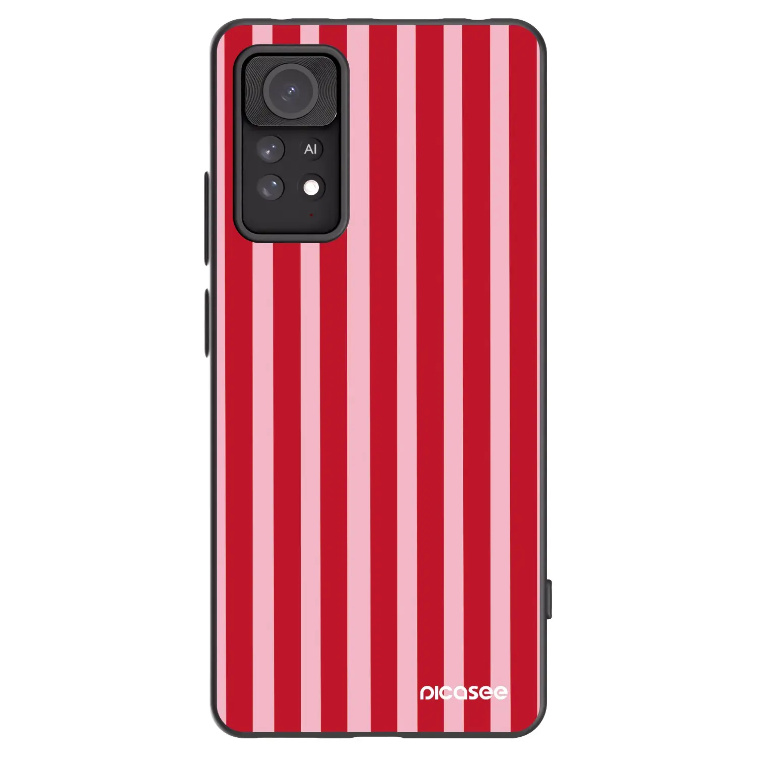 Silikonový černý obal pro Xiaomi Redmi Note 11 Pro - Lines red
