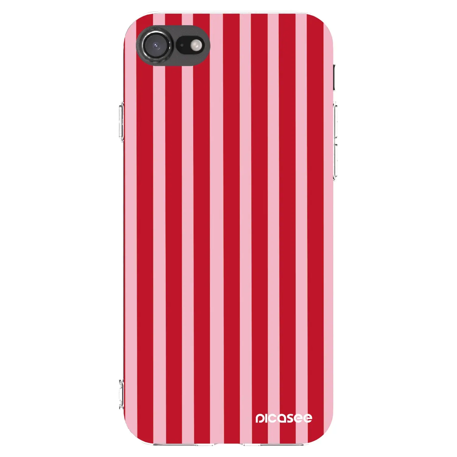 Silikonový průhledný obal pro Apple iPhone SE 2022 - Lines red