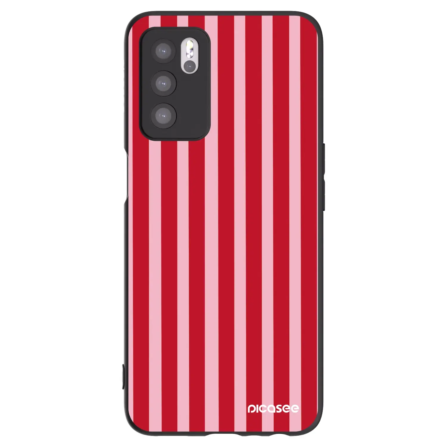 Silikonový černý obal pro OPPO A16 - Lines red