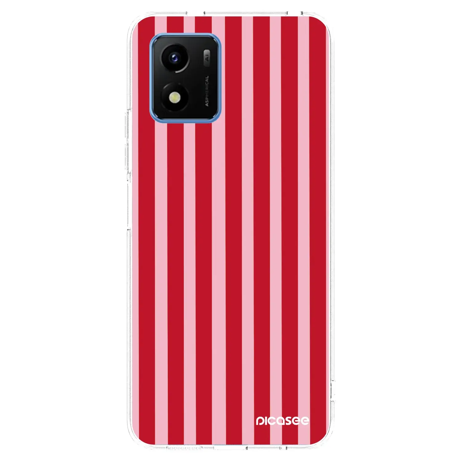 Silikonový průhledný obal pro Vivo Y01 - Lines red