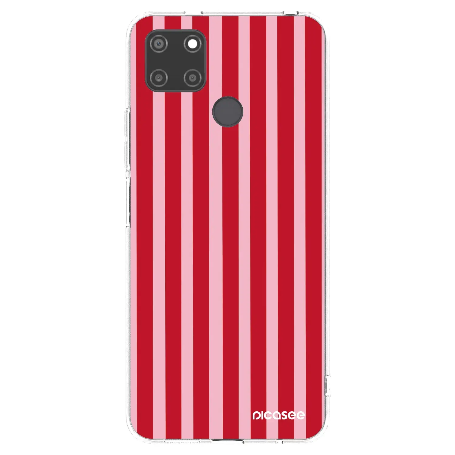 Silikonový průhledný obal pro Realme C21Y - Lines red