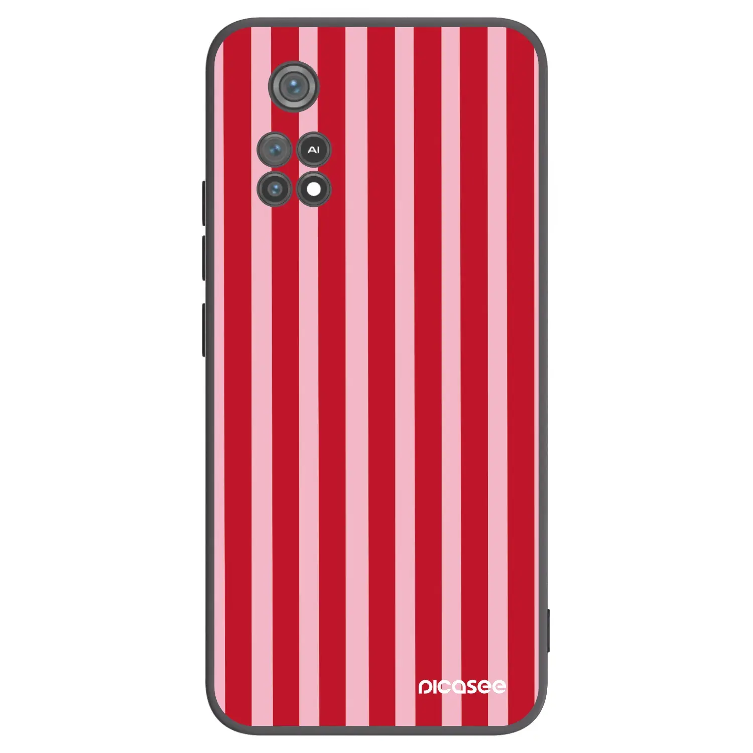 Silikonový černý obal pro Xiaomi Poco M4 Pro - Lines red