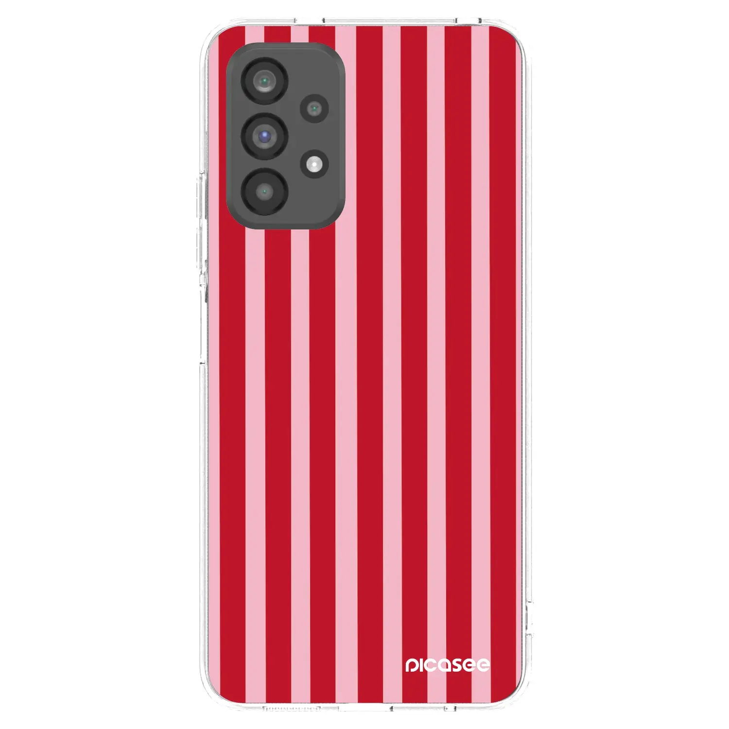 Silikonový průhledný obal pro Samsung Galaxy A73 5G - Lines red