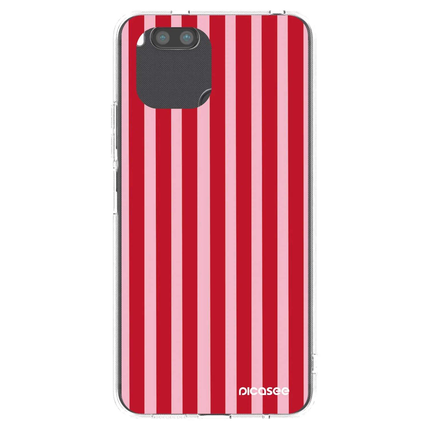 Silikonový průhledný obal pro Xiaomi Redmi A1 - Lines red