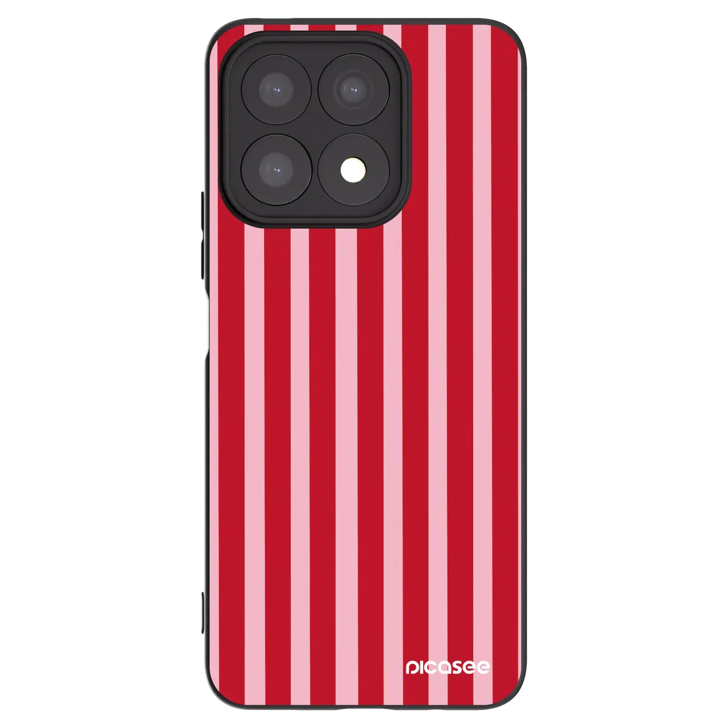 Silikonový černý obal pro Honor X8a - Lines red