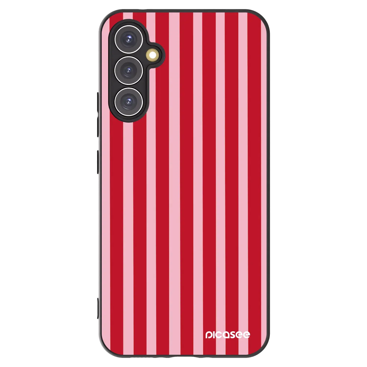 Silikonový černý obal pro Samsung Galaxy A34 5G A346B - Lines red