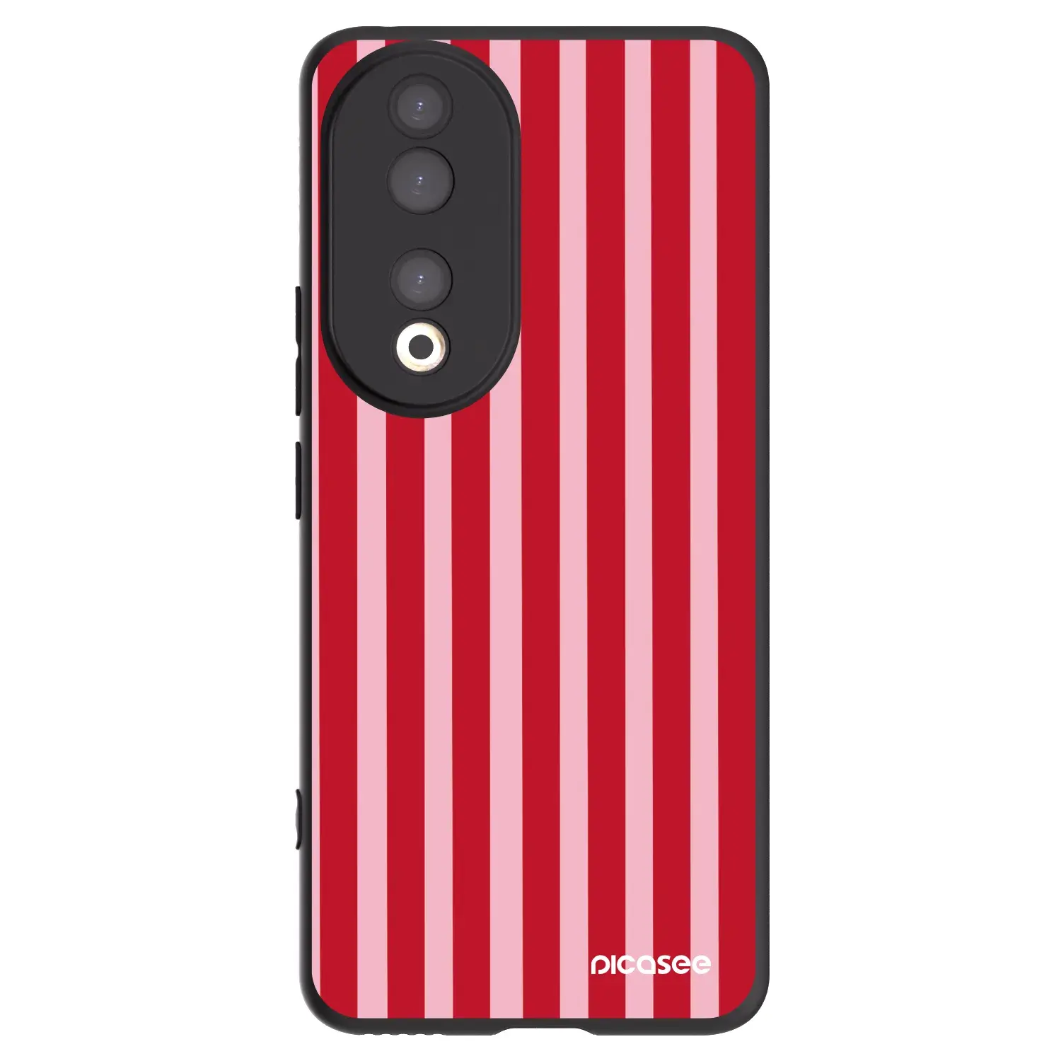 Silikonový černý obal pro Honor 90 5G - Lines red