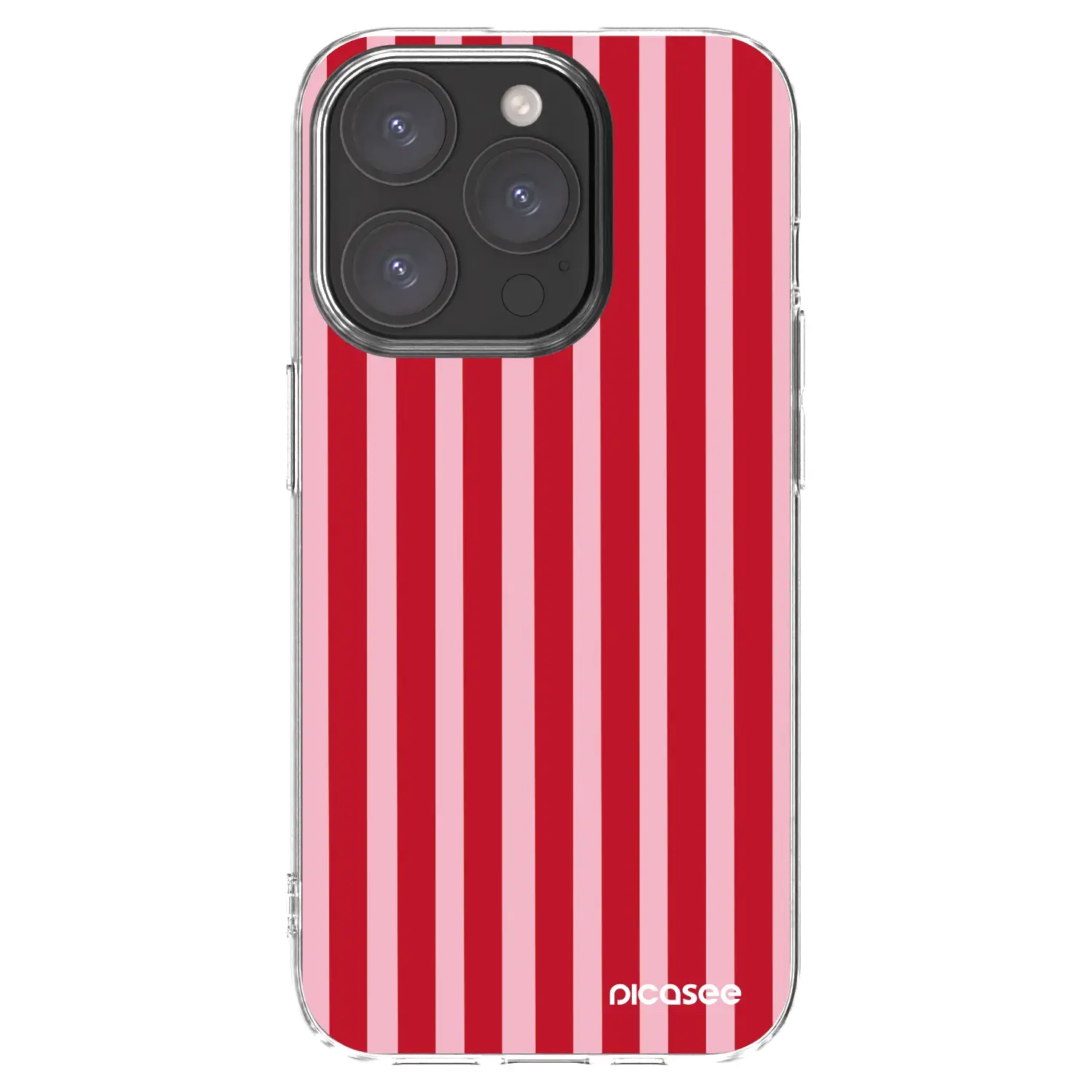 Silikonový průhledný obal pro Apple iPhone 15 Pro - Lines red