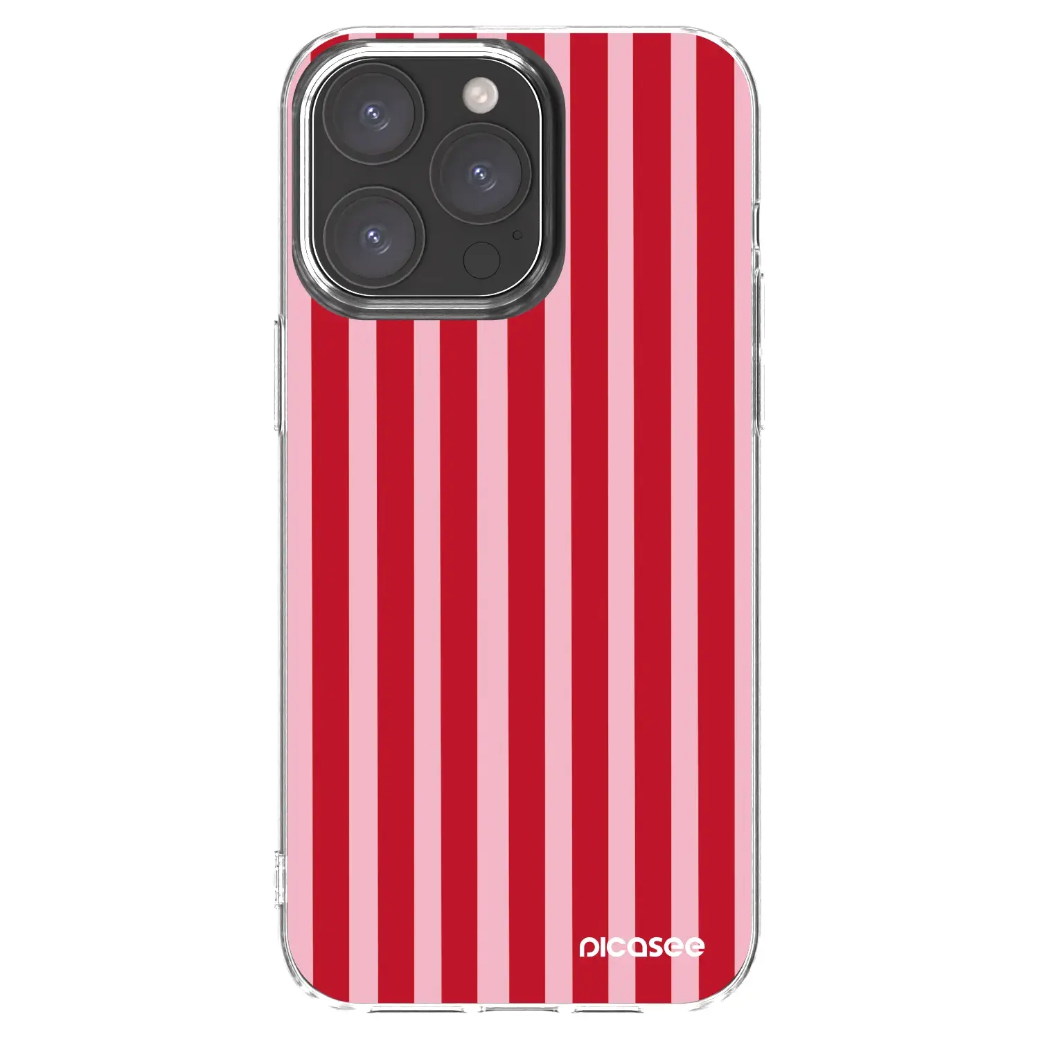 Silikonový průhledný obal pro Apple iPhone 15 Pro Max - Lines red