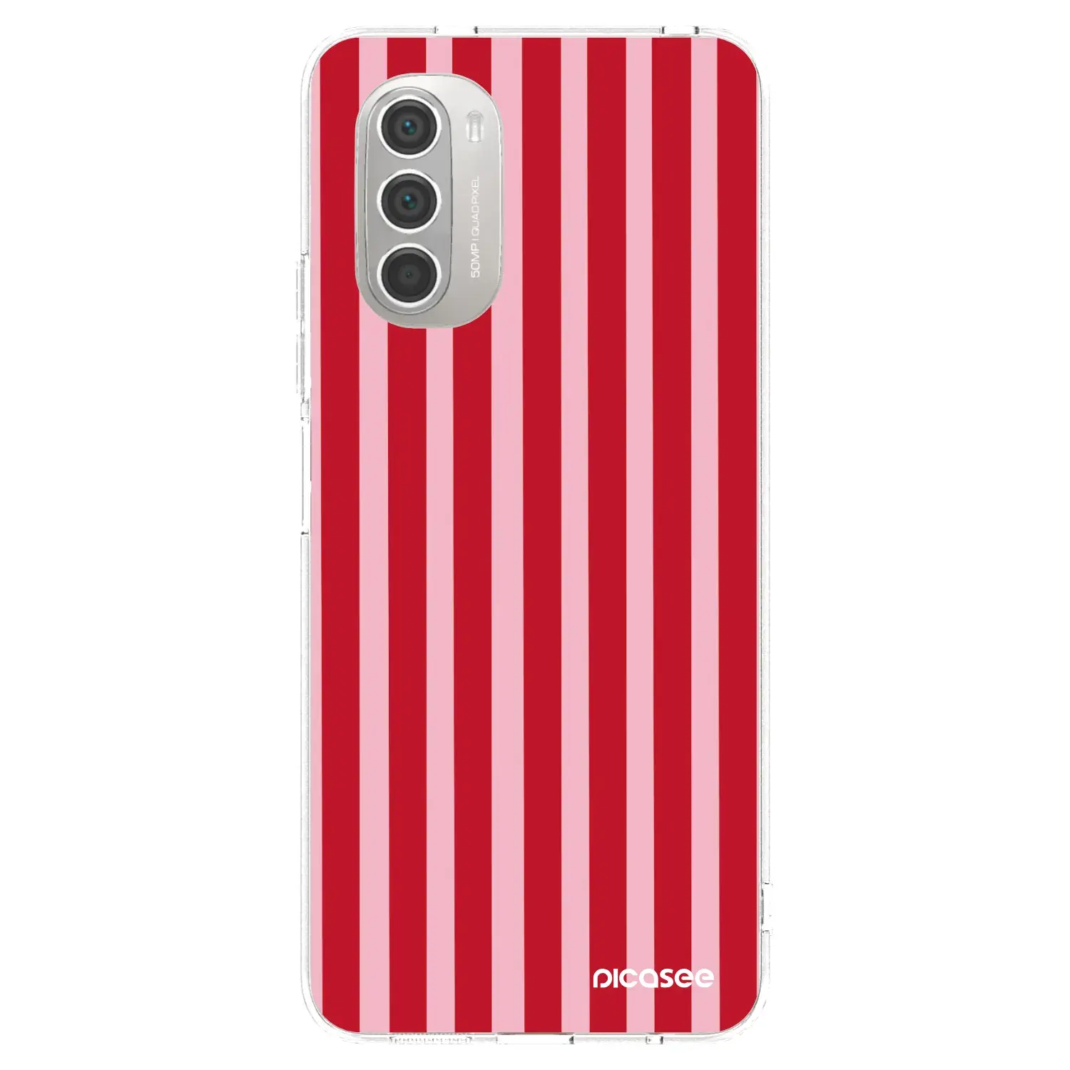 Silikonový průhledný obal pro Motorola Moto G51 - Lines red