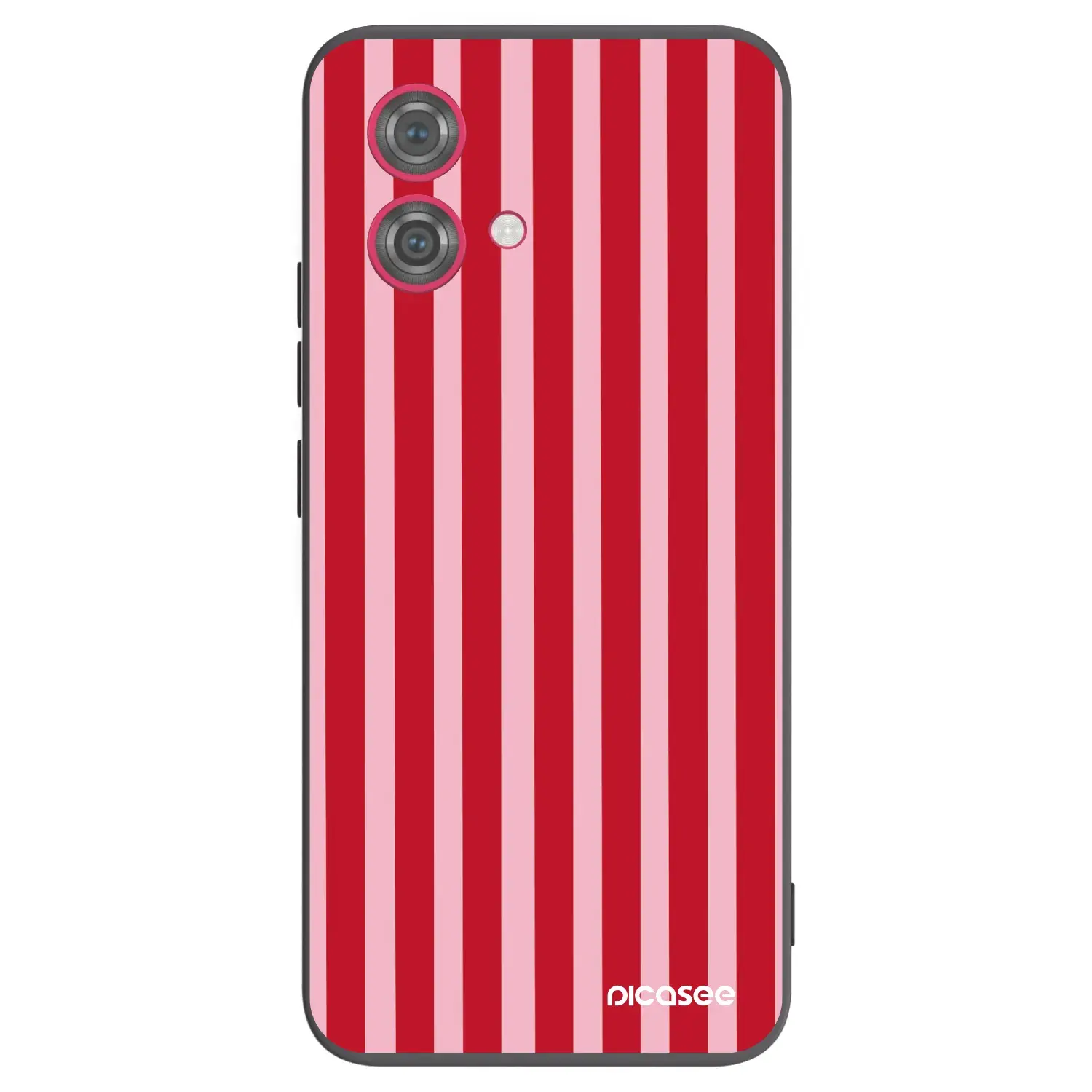 Silikonový černý obal pro Motorola Moto G84 5G - Lines red
