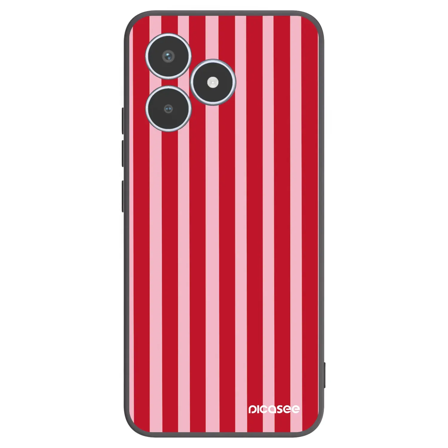 Silikonový černý obal pro Realme C53 - Lines red