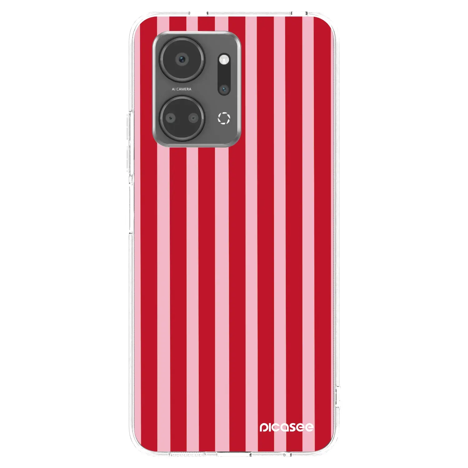 Silikonový průhledný obal pro Honor X7a - Lines red