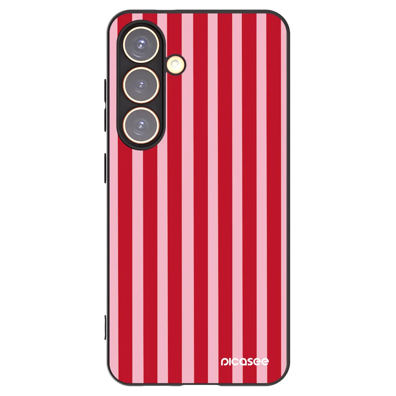 Silikonový černý obal pro Samsung Galaxy S24 S921B 5G - Lines red