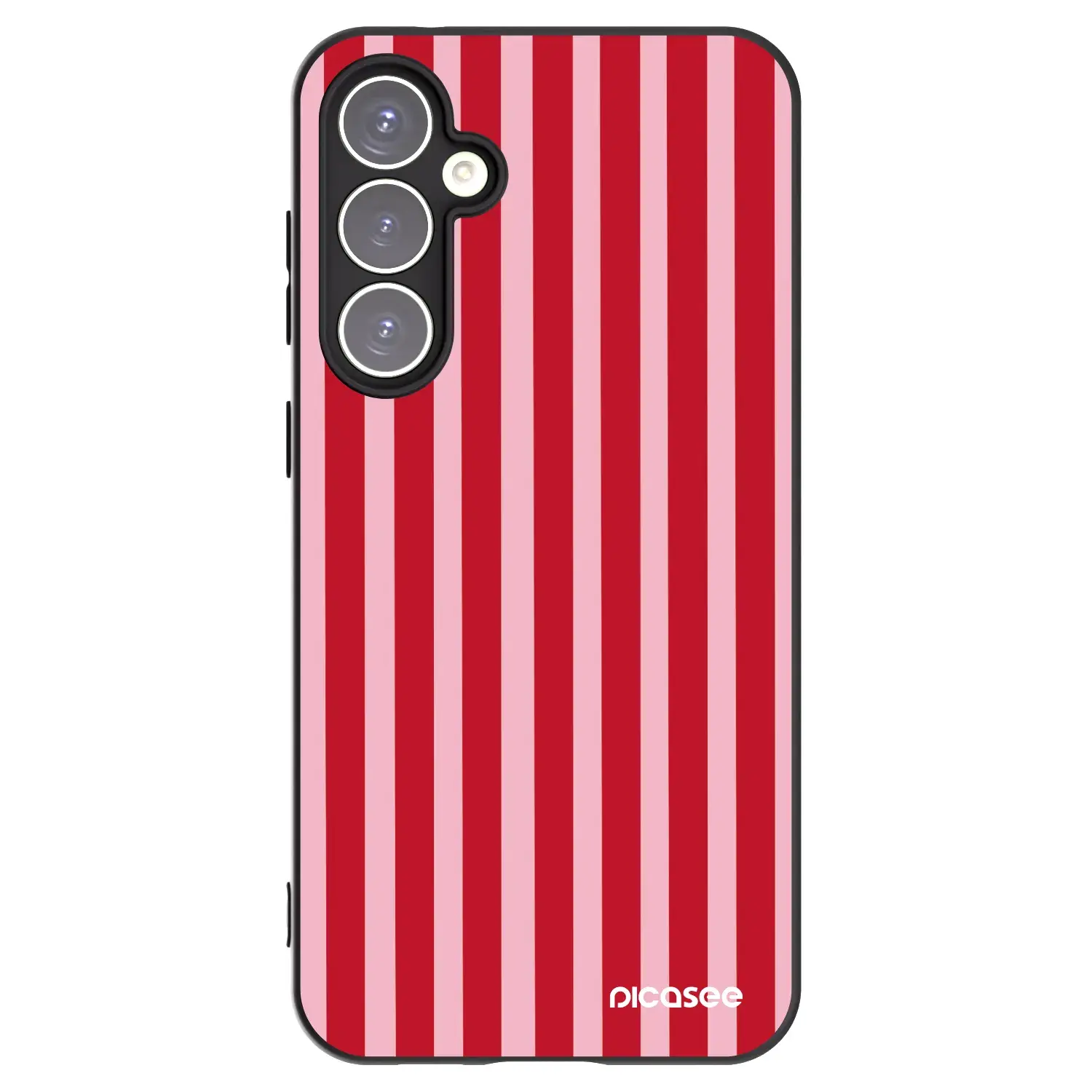 Silikonový černý obal pro Samsung Galaxy S23 FE S711B - Lines red