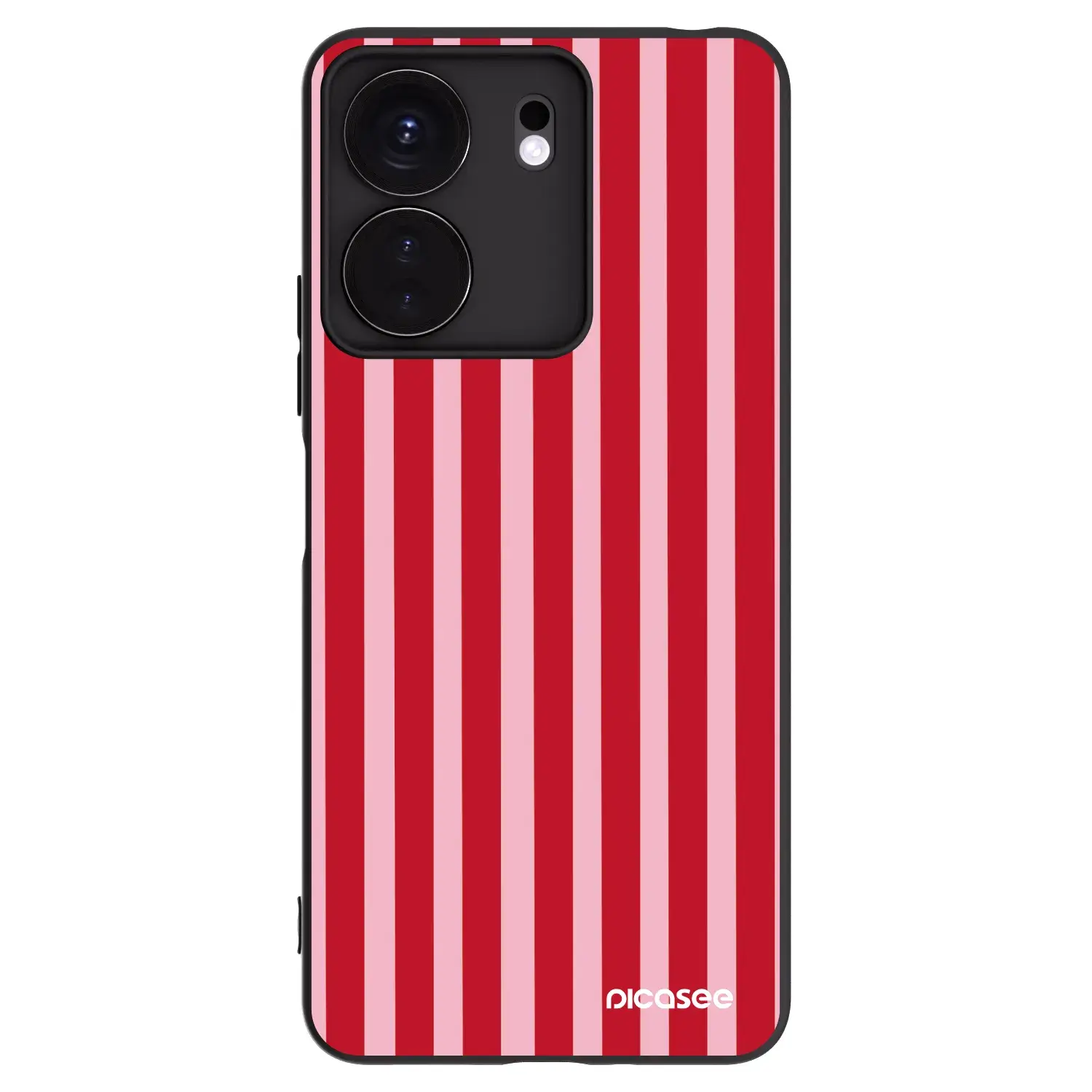 Silikonový černý obal pro Xiaomi Redmi 13C 4G - Lines red