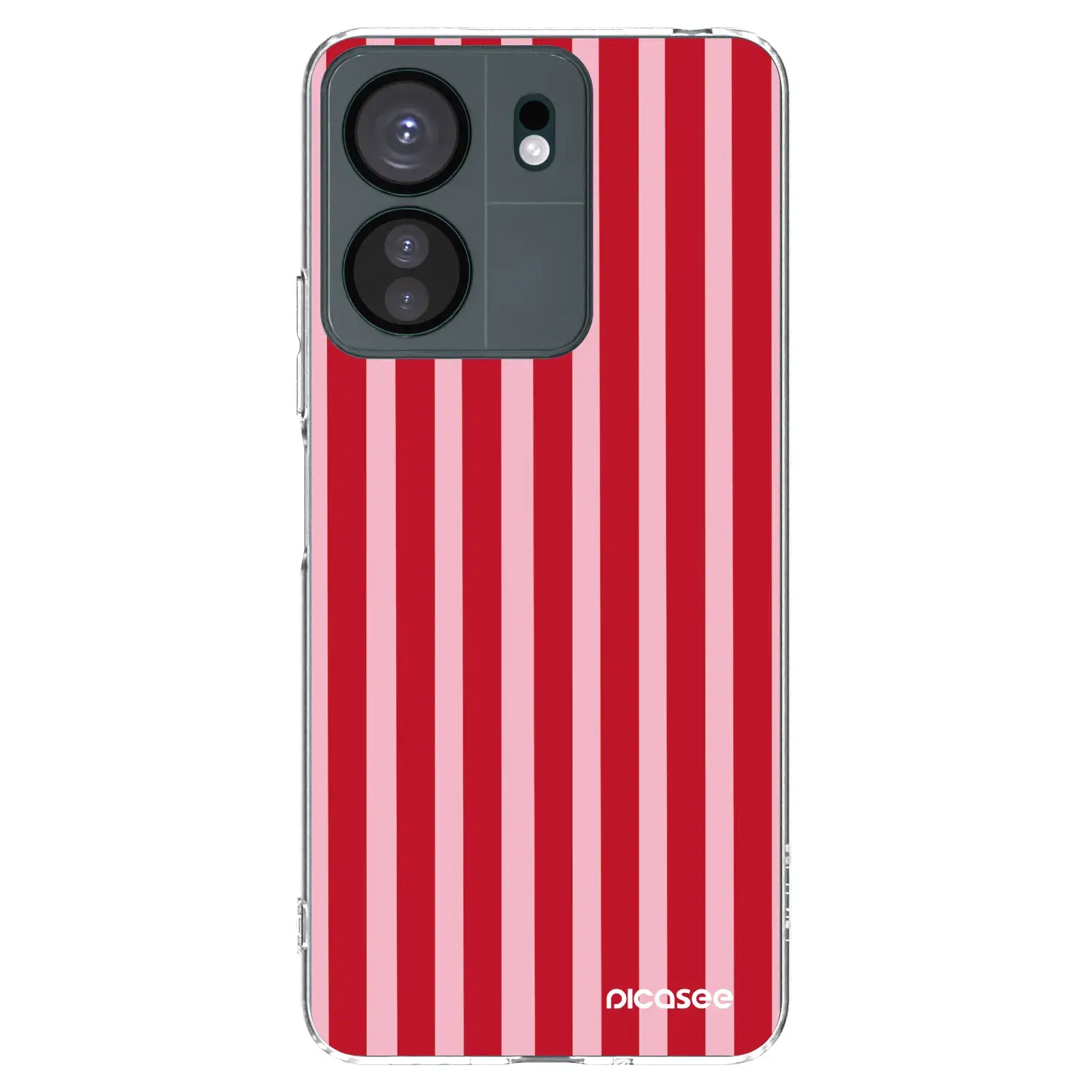 Silikonový průhledný obal pro Xiaomi Redmi 13C 4G - Lines red