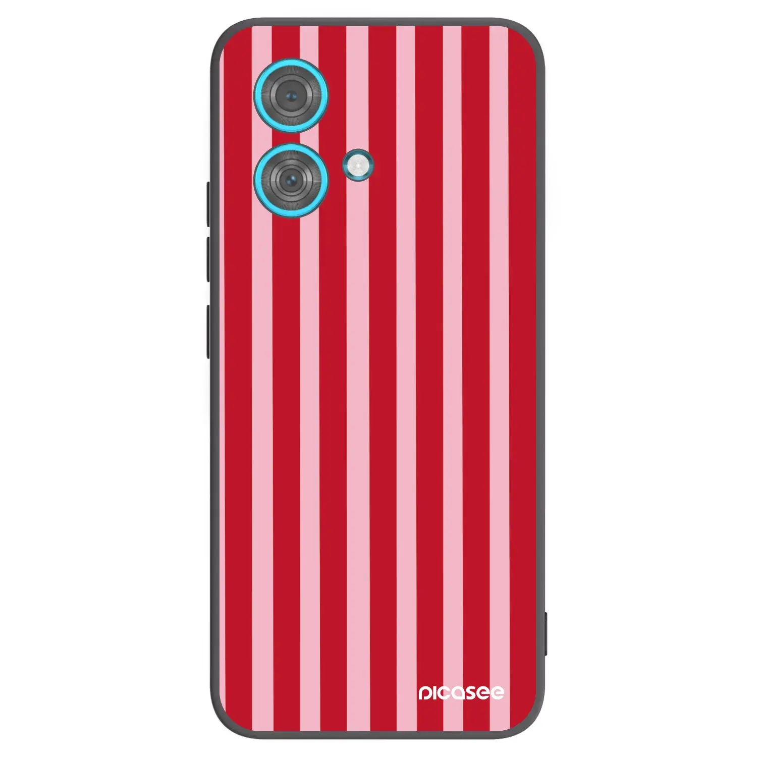 Silikonový černý obal pro Motorola Edge 40 Neo - Lines red