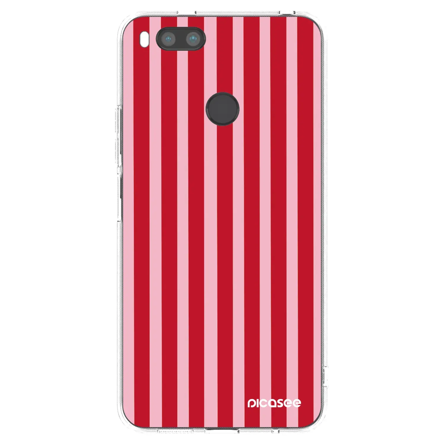 Silikonový průhledný obal pro Xiaomi Mi A1 Global - Lines red