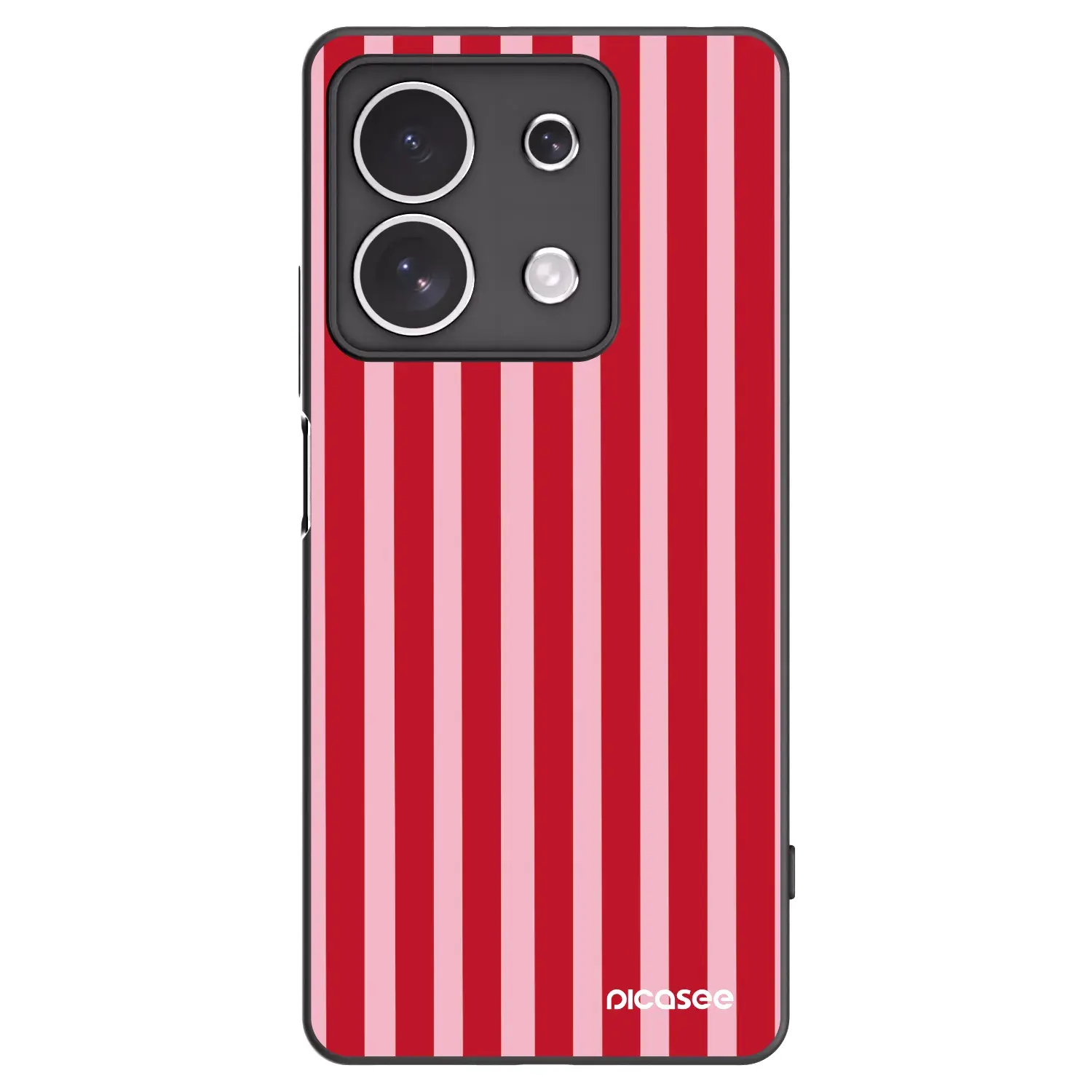 Silikonový černý obal pro Xiaomi Redmi Note 13 4G - Lines red