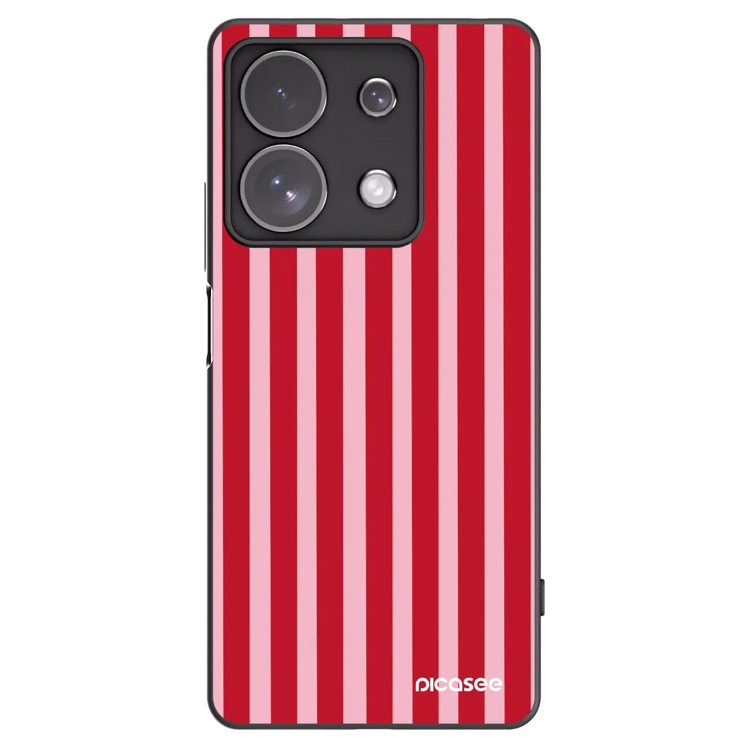 Silikonový černý obal pro Xiaomi Redmi Note 13 Pro 4G - Lines red