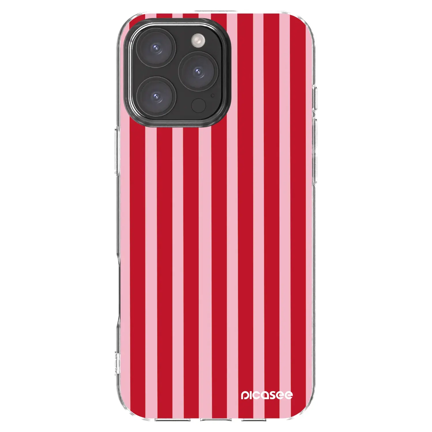 Silikonový průhledný obal pro Apple iPhone 16 Pro Max - Lines red