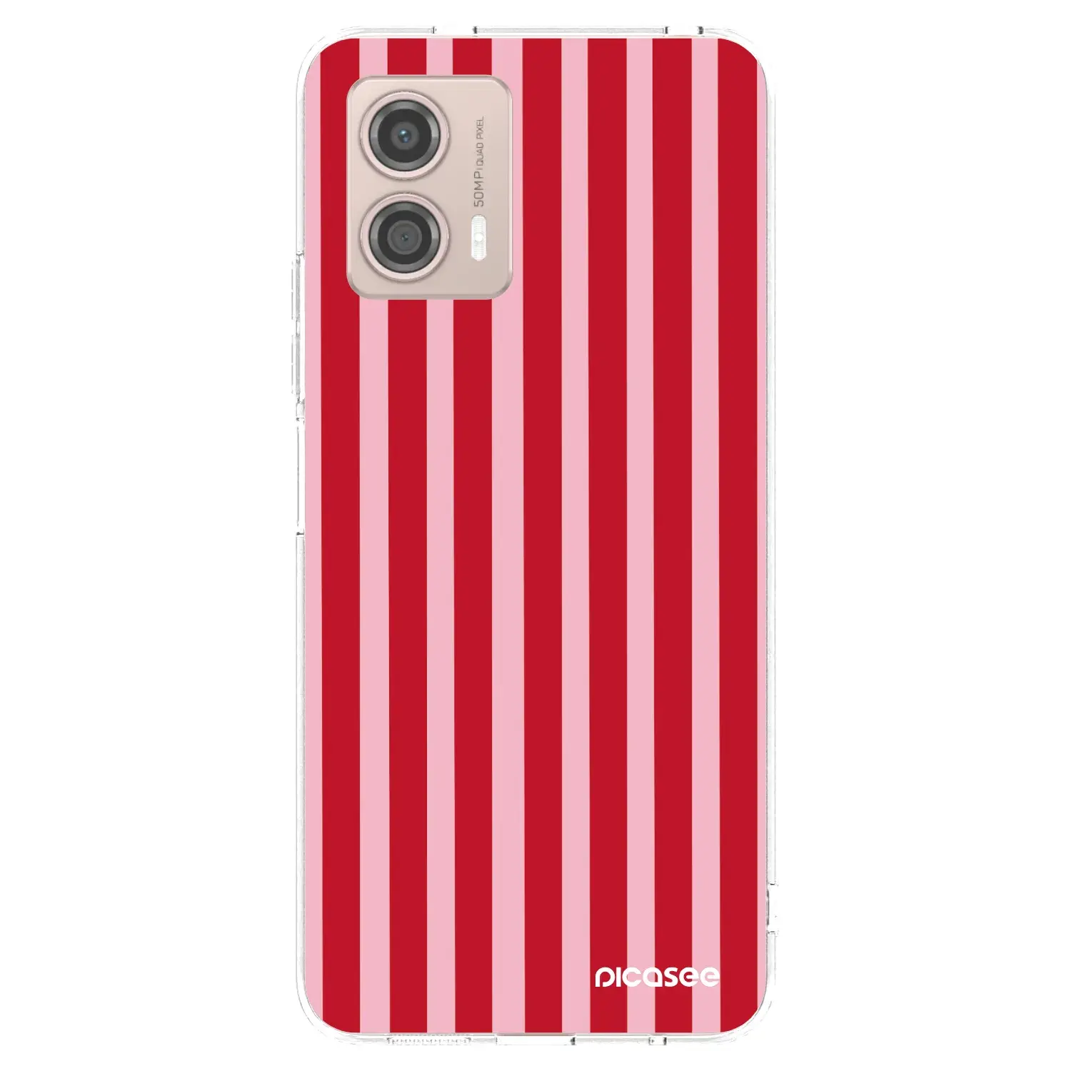 Silikonový průhledný obal pro Motorola Moto G53 5G - Lines red