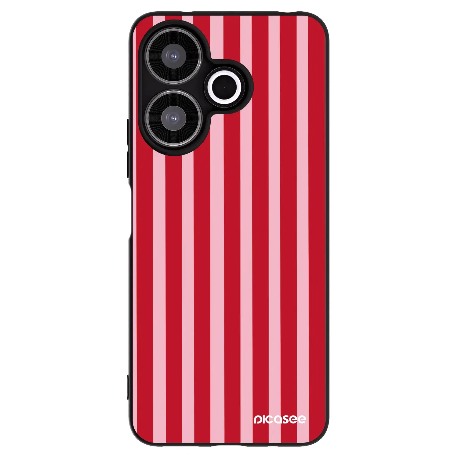 Silikonový černý obal pro Xiaomi Redmi 13 4G - Lines red