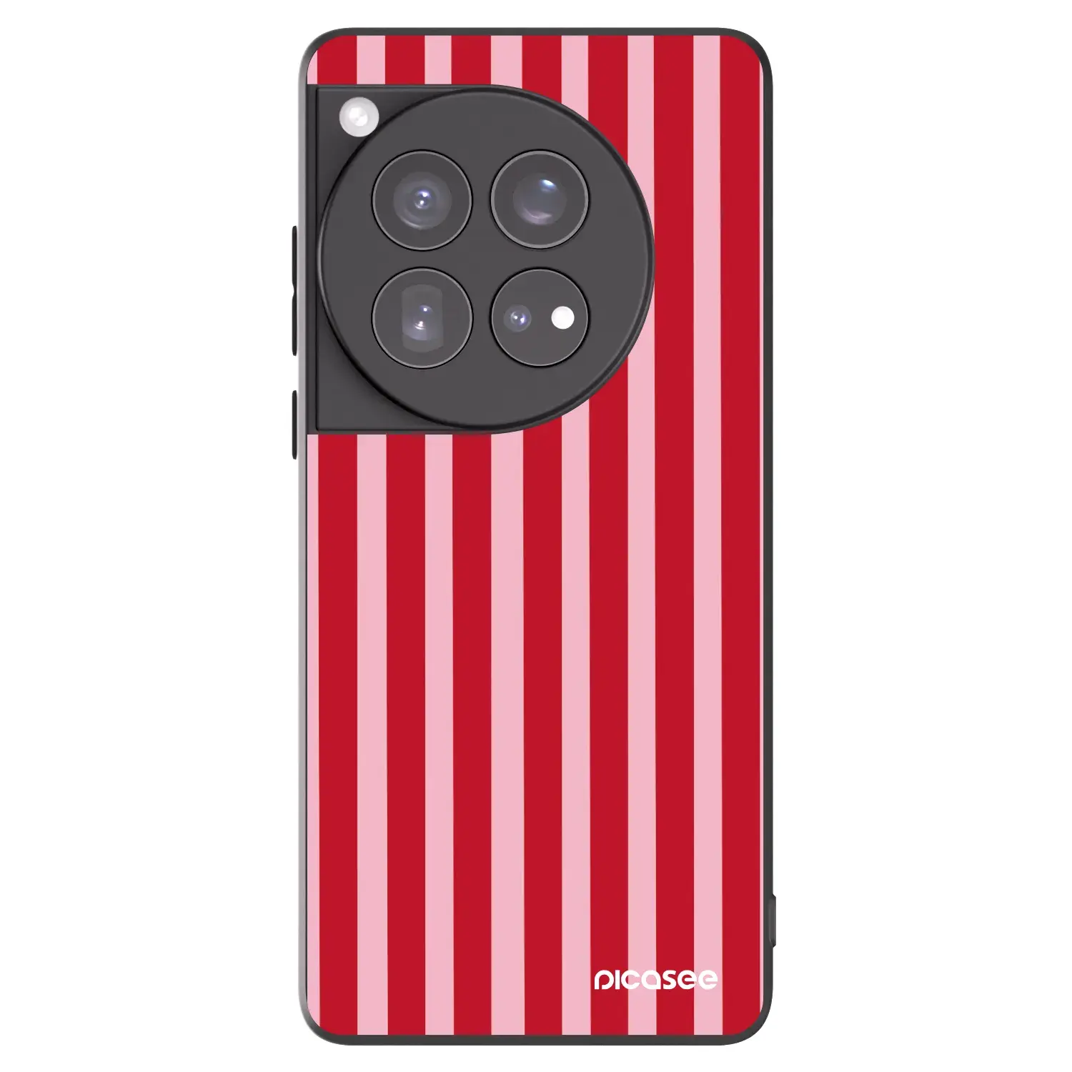 Silikonový černý obal pro OnePlus 12 5G - Lines red