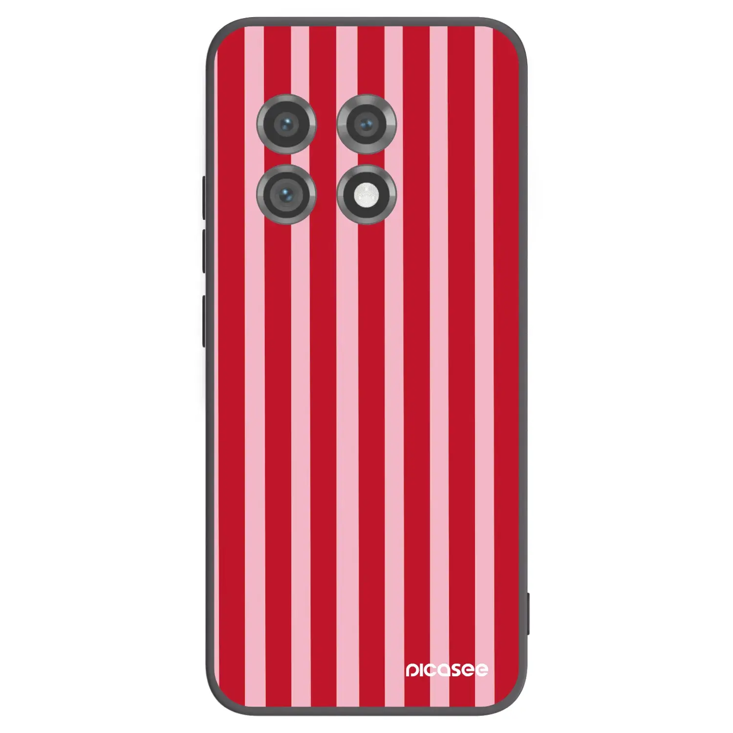 Silikonový černý obal pro OnePlus 11 5G - Lines red
