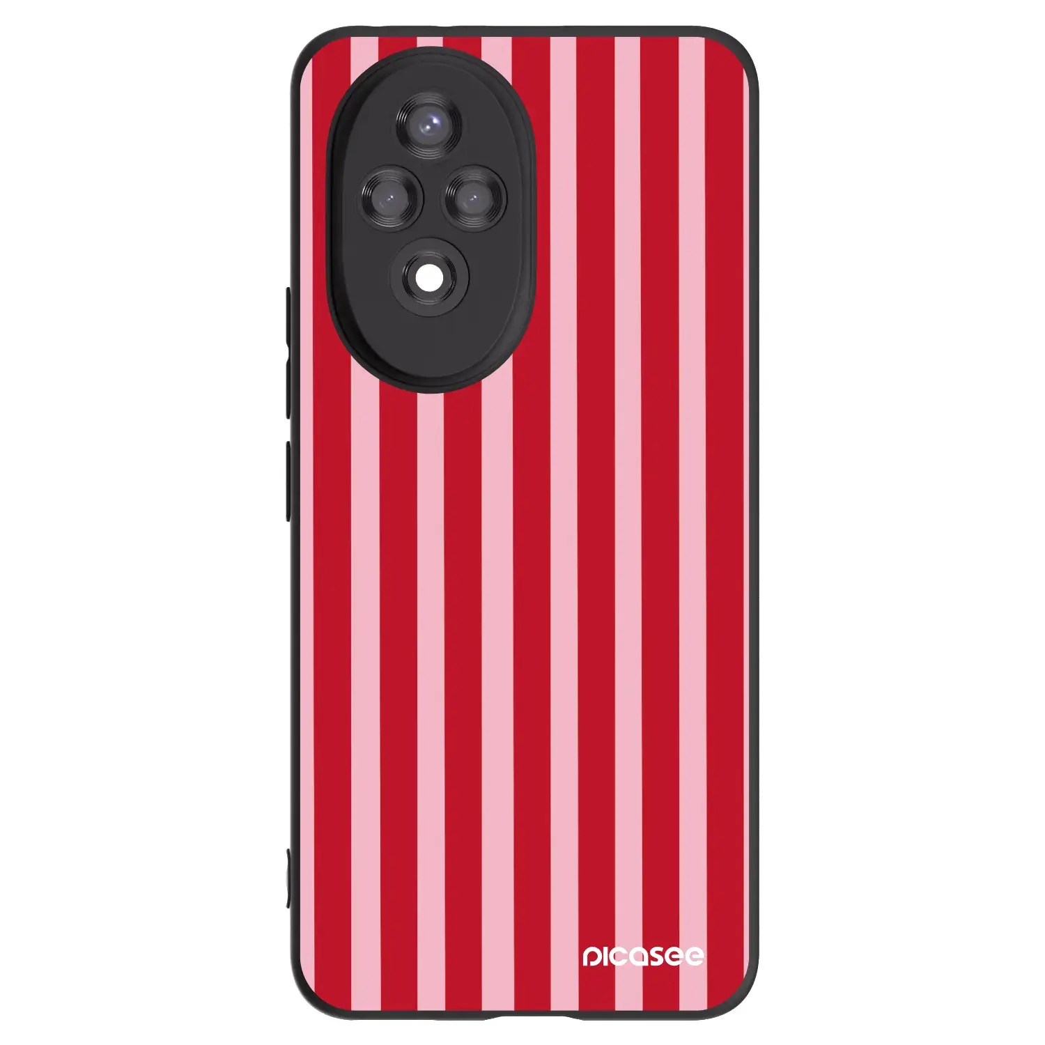 Silikonový černý obal pro Honor 200 Pro 5G - Lines red