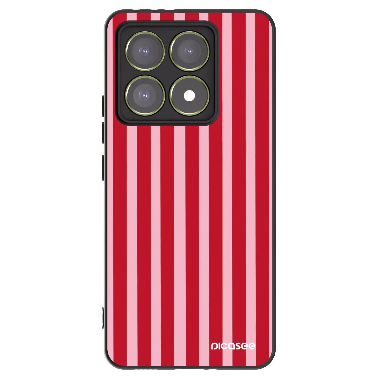 Silikonový černý obal pro Xiaomi 14T - Lines red
