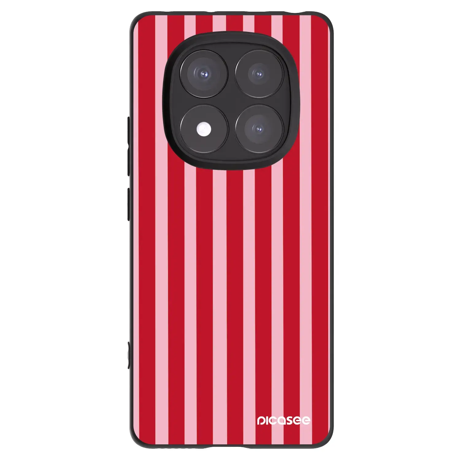 Silikonový černý obal pro Xiaomi Redmi Note 14 Pro+ 5G - Lines red