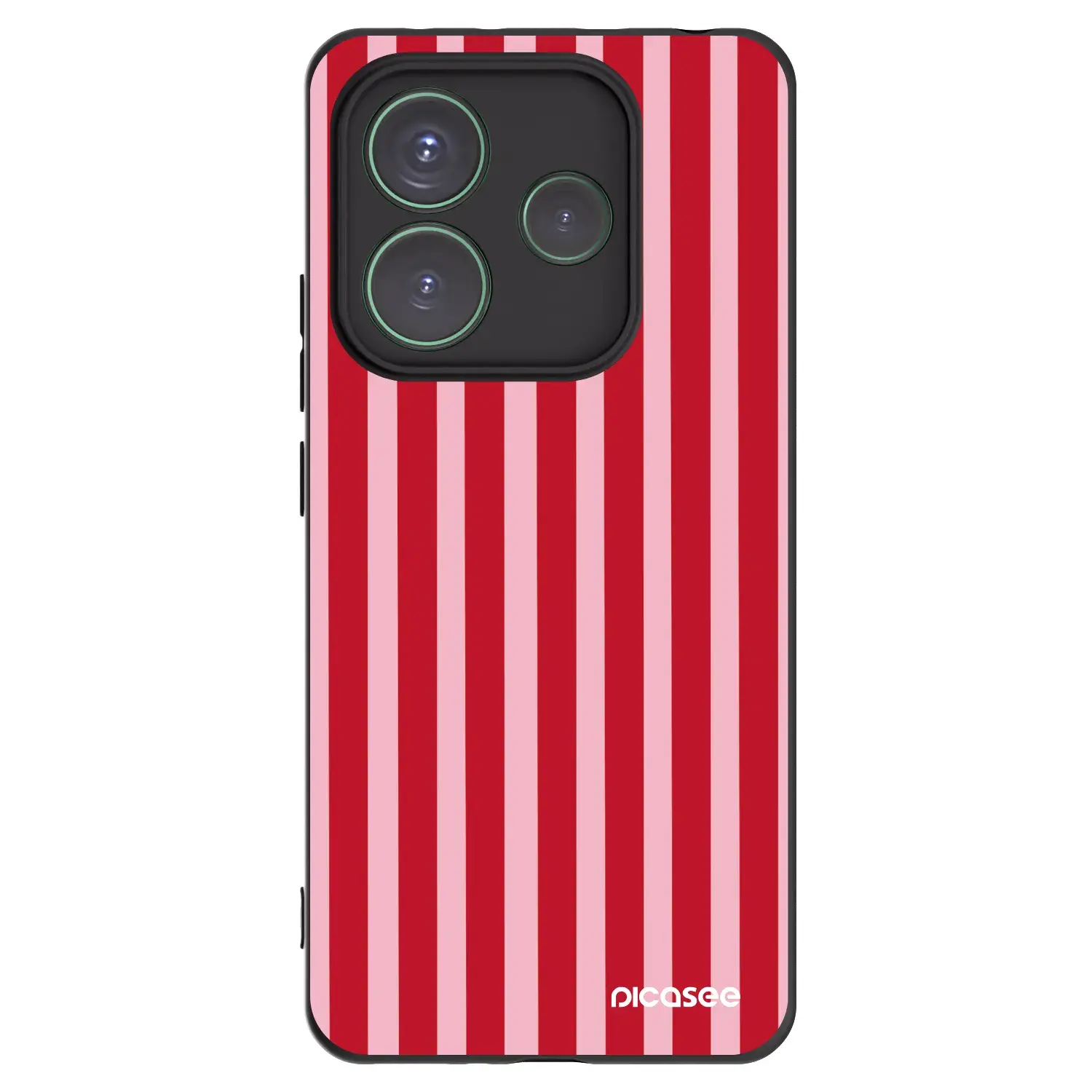 Silikonový černý obal pro Xiaomi Redmi Note 14 5G - Lines red