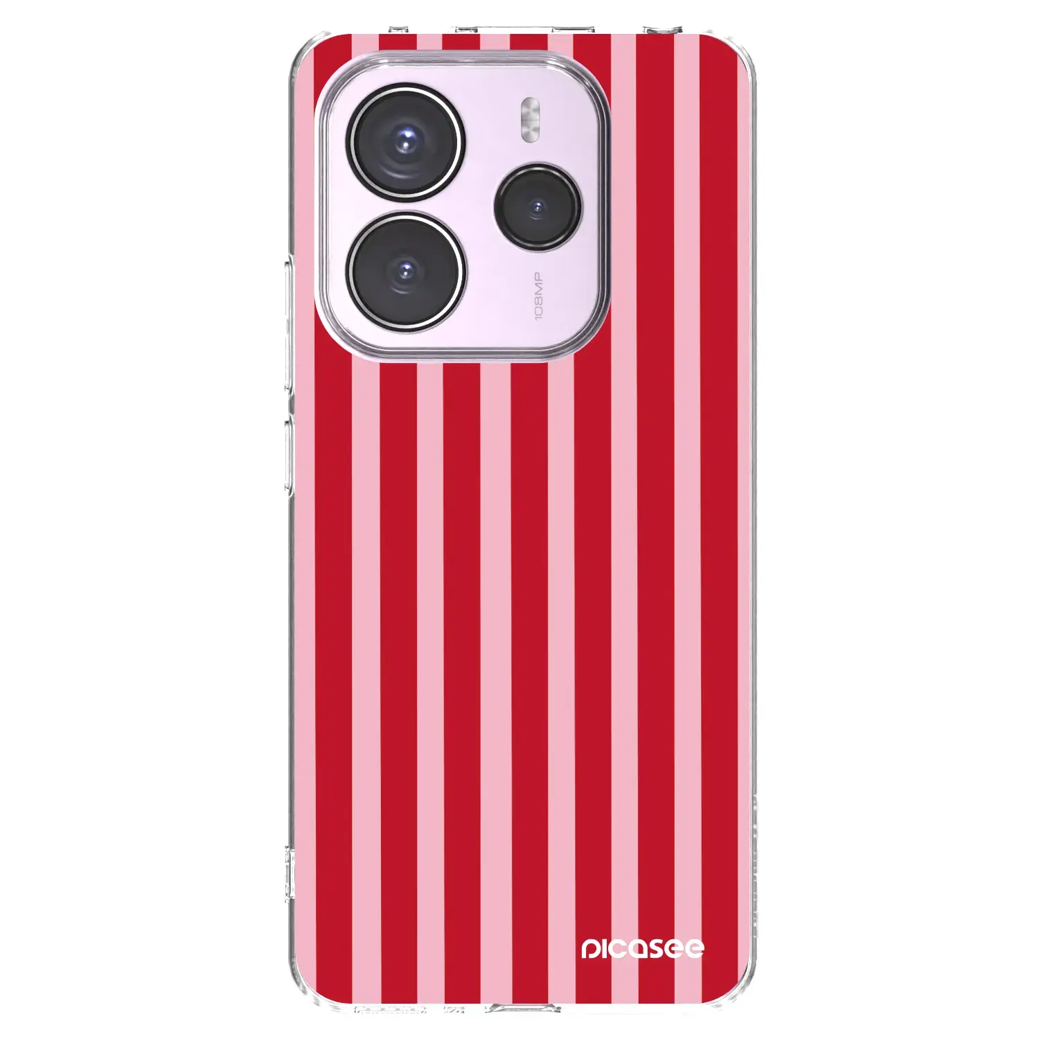 Silikonový průhledný obal pro Xiaomi Redmi Note 14 5G - Lines red
