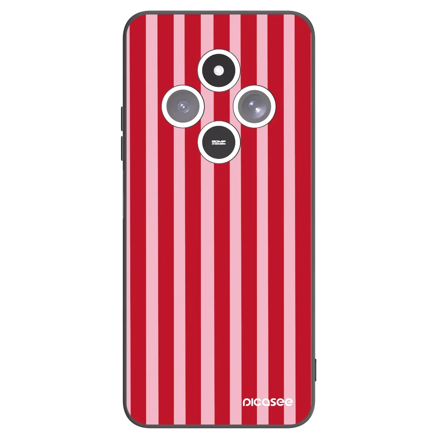 Silikonový černý obal pro Xiaomi Redmi 14C - Lines red