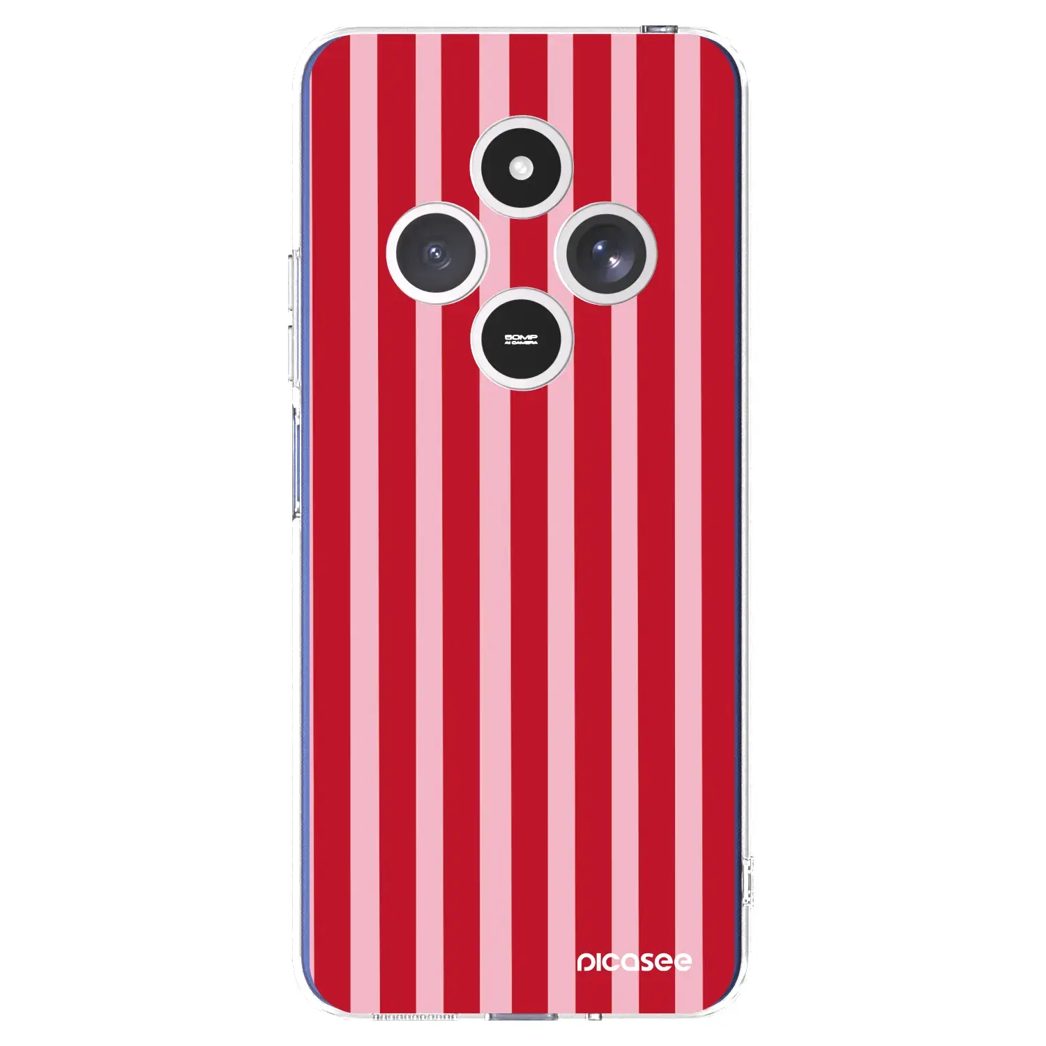 Silikonový průhledný obal pro Xiaomi Redmi 14C - Lines red