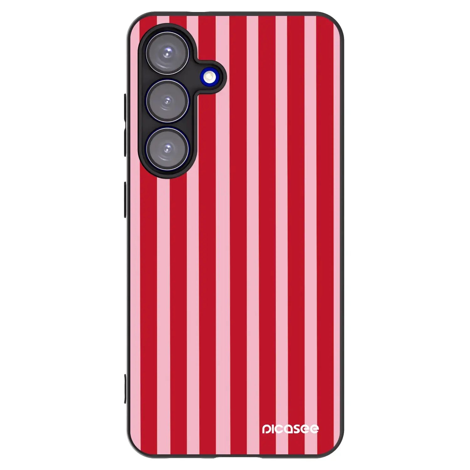 Silikonový černý obal pro Samsung Galaxy S25 5G - Lines red