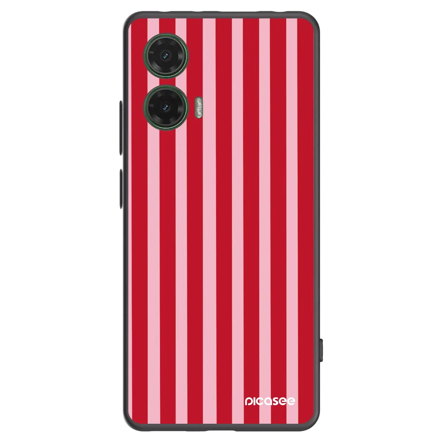 Silikonový černý obal pro Motorola Moto G35 5G - Lines red
