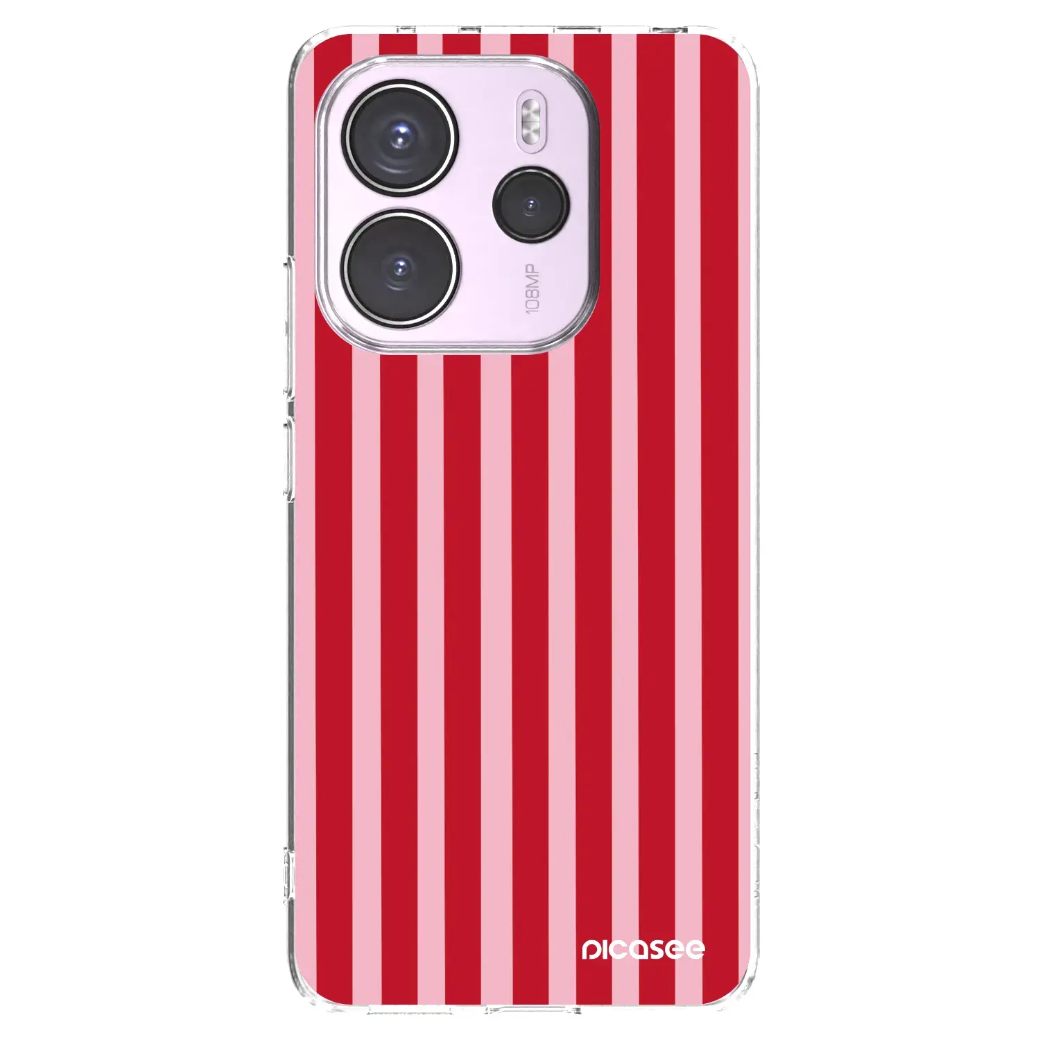 Silikonový průhledný obal pro Xiaomi Redmi Note 14 4G - Lines red