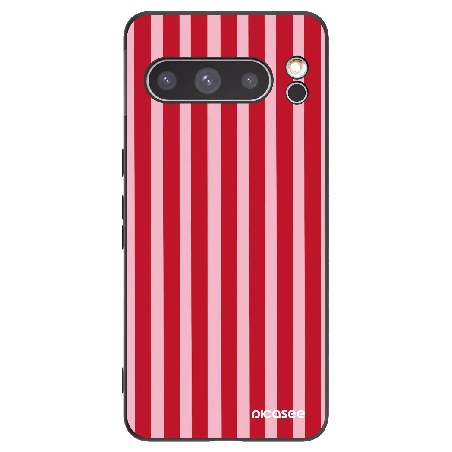 Silikonový černý obal pro Google Pixel 8 Pro - Lines red