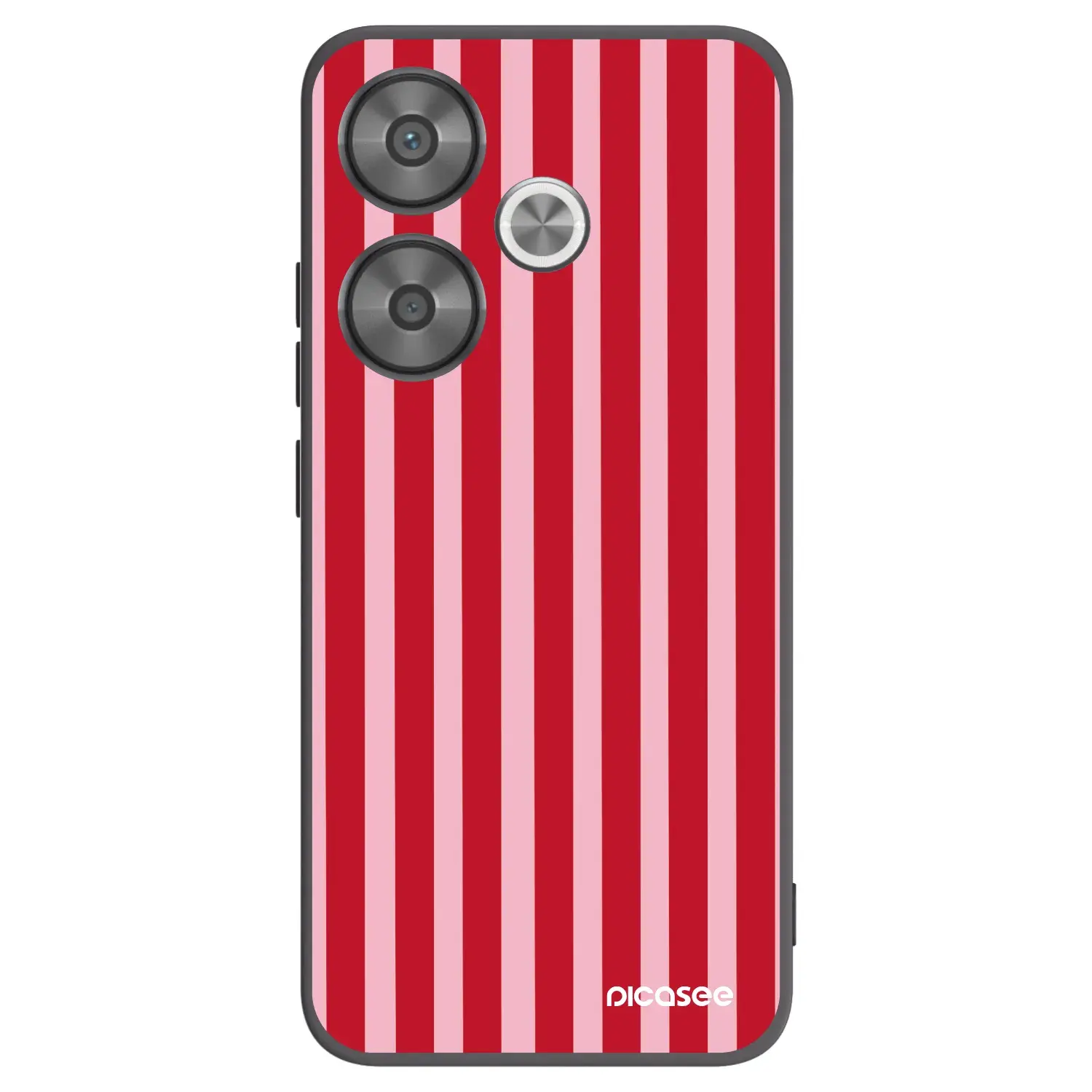 Silikonový černý obal pro Xiaomi Poco F6 - Lines red