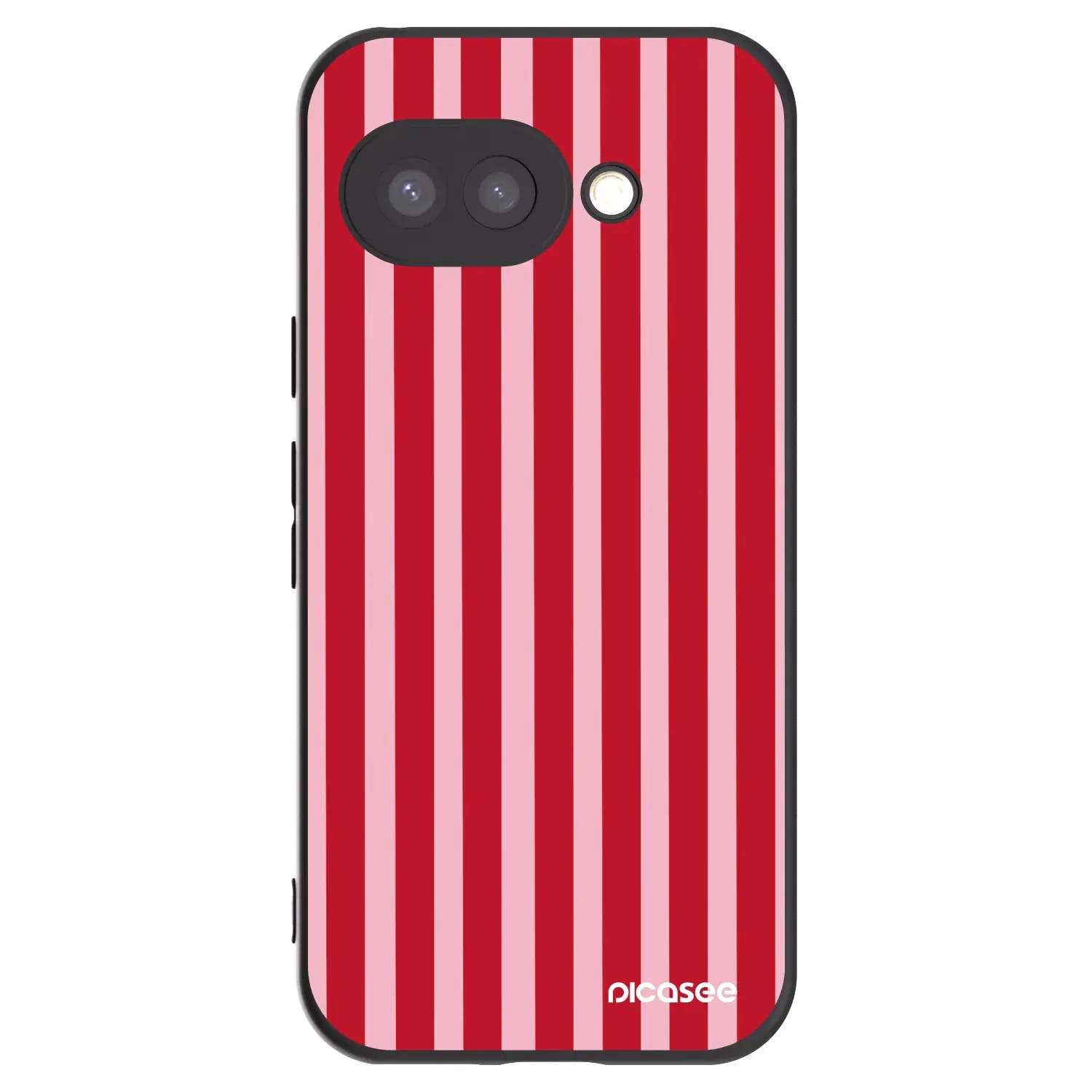Silikonový černý obal pro Google Pixel 9a - Lines red